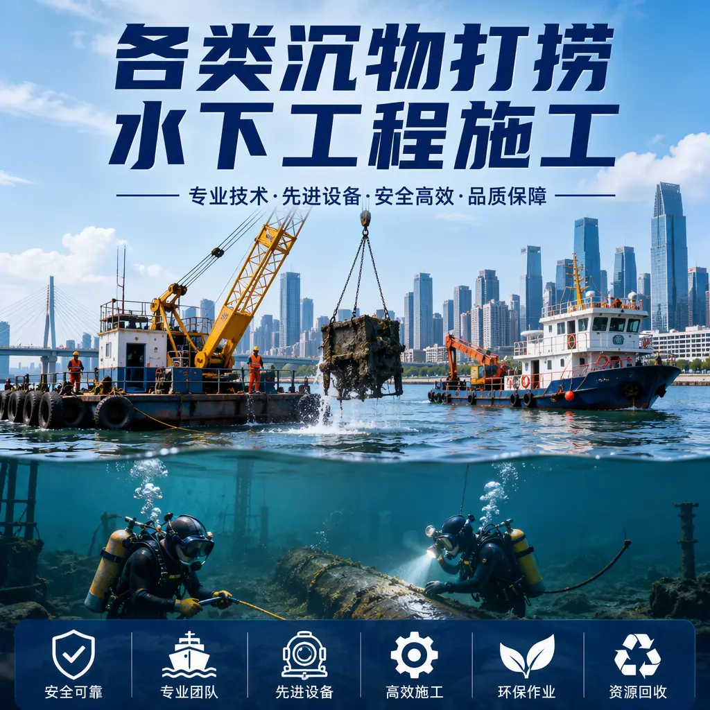 灯塔各类沉物打捞，水下工程施工